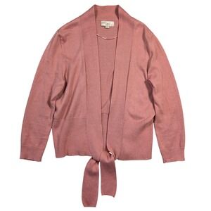 LOFT Outlet Pink Cotton Blend Tie Waist Cardigan Sweater Women's Size‎ S